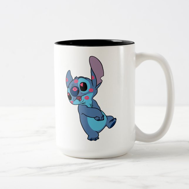 Lilo & Stitch | Stitch Valentine Kisses Two-Tone Coffee Mug (Right)