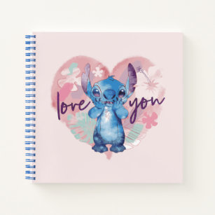 Lilo & Stitch   Stitch Watercolor Valentine Heart Notebook