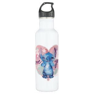 Lilo & Stitch Stitch Watercolor Valentine Heart Stainless Steel Water Bottle