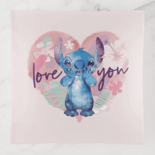 Lilo & Stitch Stitch Watercolor Valentine Heart Trinket Tray