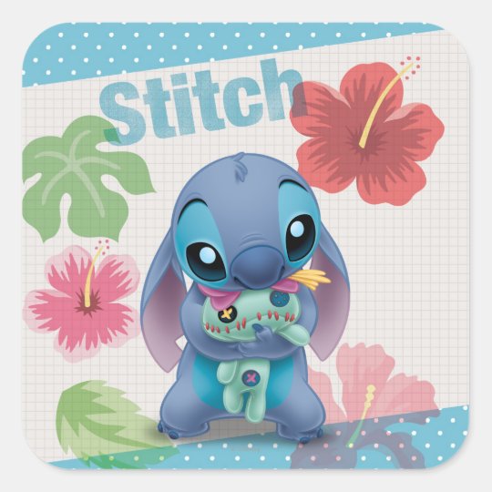 Lilo & Stitch | Stitch with Ugly Doll Square Sticker | Zazzle.com