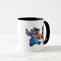 Disney Lilo & Stitch Pineapples Glitter Handle Glass Mug