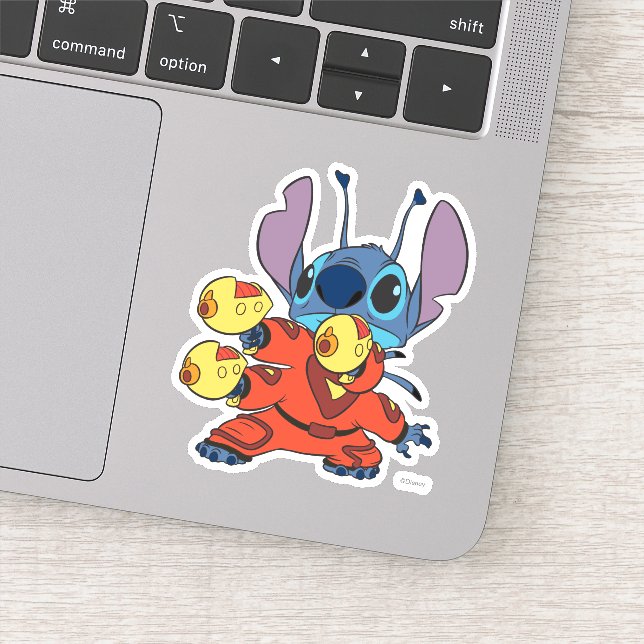 Lilo & Stitch's Stitch with Ray Guns Sticker (Detail)