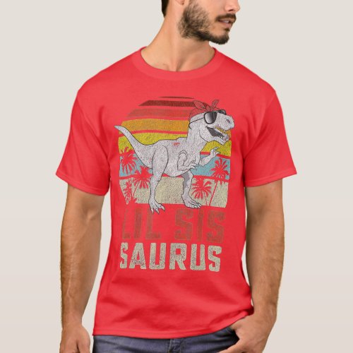 Lilsissaurus T Rex Dinosaur Lil Sis Saurus Sister  T_Shirt