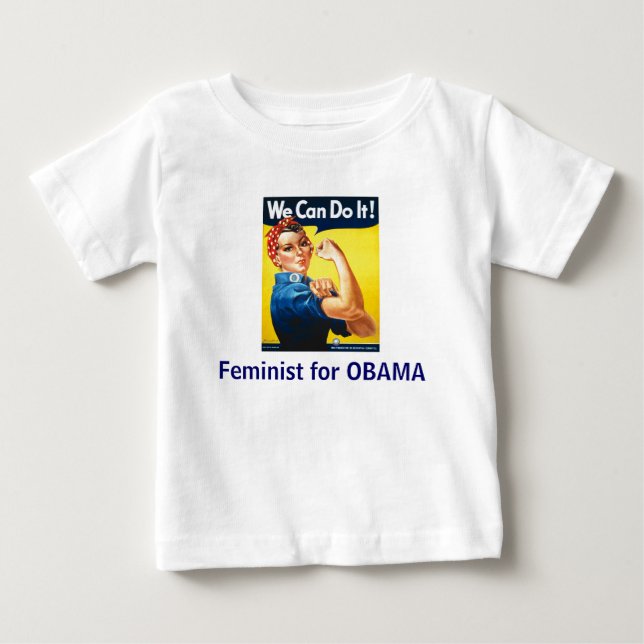 Lilttle Feminist for OBAMA Baby T-Shirt (Front)