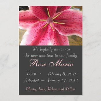 Lily Adoption Announcement by AdoptionGiftStore at Zazzle