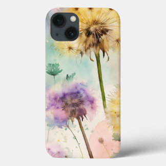 Lily and dandelions flower print iphone cover