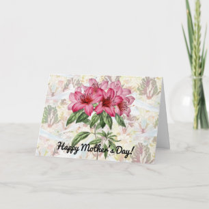 Lily and Dove Pattern Mother's Day Card