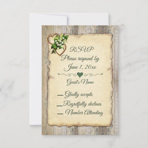 Lily and Heart Weathered Wood Country RSVP