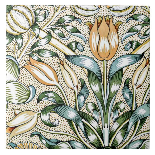 Lily and Pomegranate,  Ceramic Tile (Front)