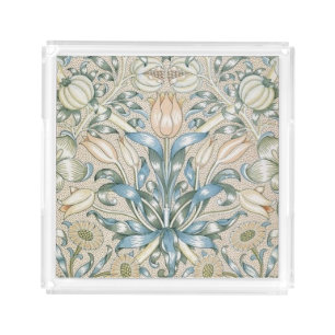 Lily and Pomegranate Vintage Floral Art Design Acrylic Tray