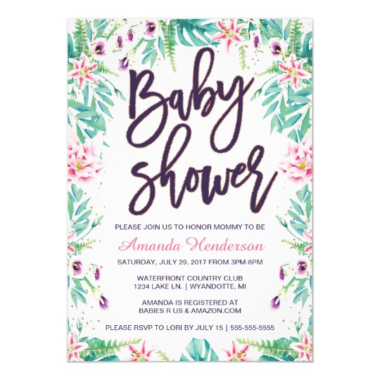 Lily Baby Shower Invitations 1