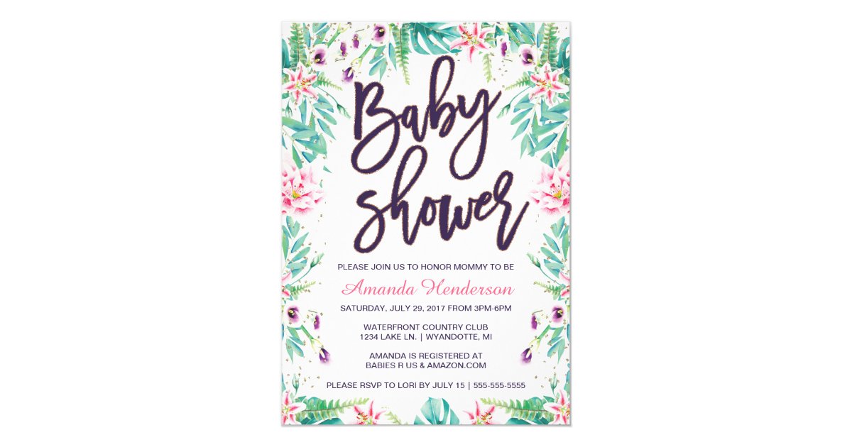 Lily Baby Shower Invitations 8