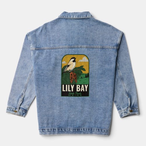 Lily Bay State Park Maine Vintage Travel Premium  Denim Jacket
