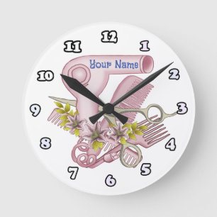 Lily Beautician Round Clock