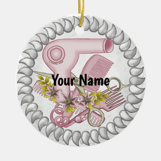 Lily Beauty Parlor Beautician ornament  (Front)