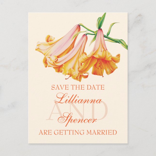 Lily bell fine art Save the Date postcard (Front)
