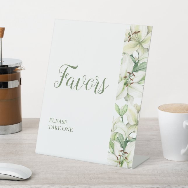 LILY Blossom Elegance Favor Pedestal Sign (In SItu)