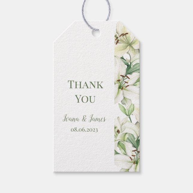 LILY Blossom Elegance Gift Tags (Front)