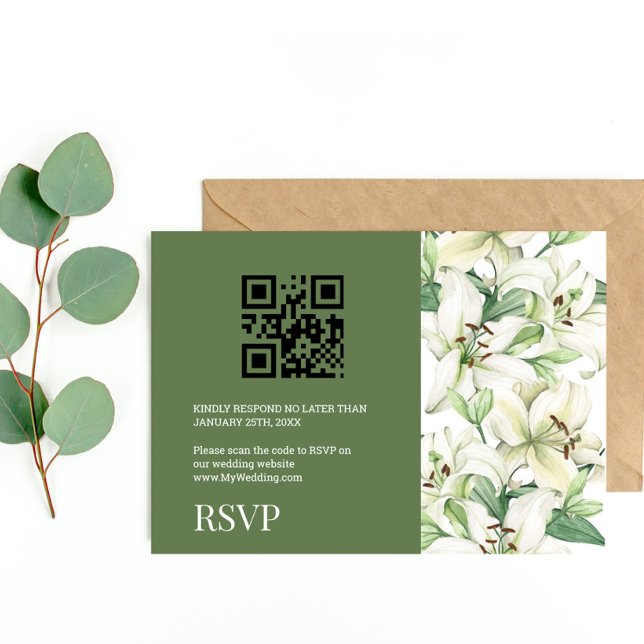 LILY Blossom Elegance QR Code RSVP Card (Creator Uploaded)