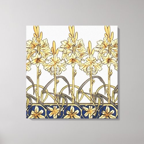 Lily Border by Alphonse Mucha Canvas Print