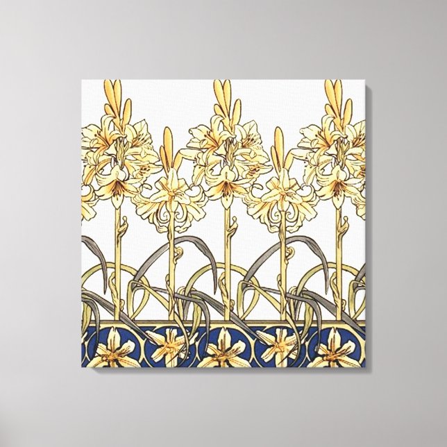 Lily Border by Alphonse Mucha Canvas Print (Front)