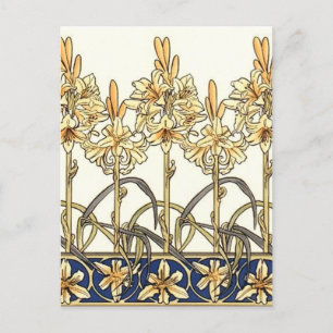 Lily Border by Alphonse Mucha Postcard