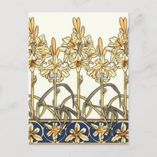 Lily Border by Alphonse Mucha Postcard