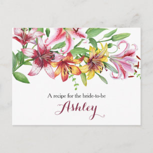 Lily Bouquet Bridal Shower Recipe Card