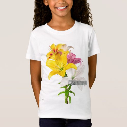 Lily Bouquet Chic Design for Girls Fine Jersey T_Shirt