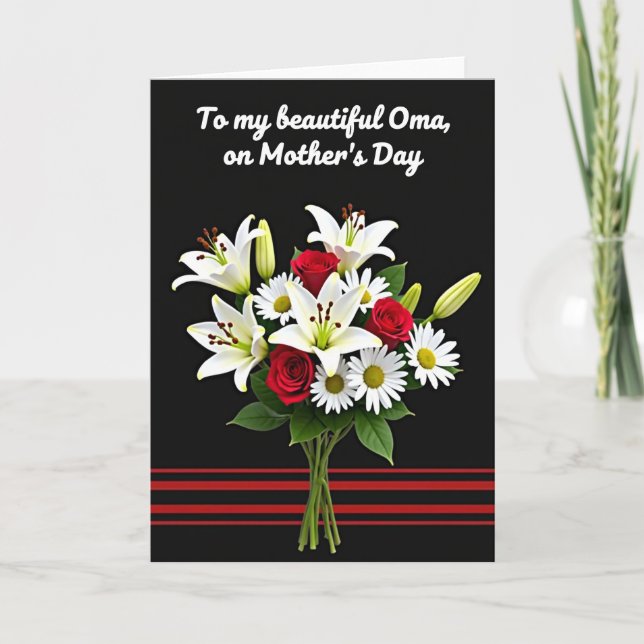Lily Bouquet Mothers Day Card (Front)