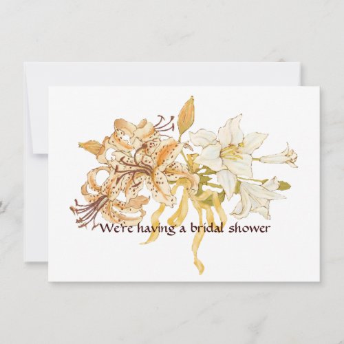 Lily Bouquet Watercolor Shower Invitation