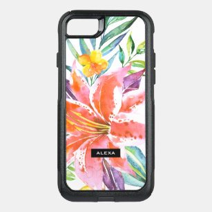 Lily Bulbs & Tropical Flowers Elegant Design OtterBox Commuter iPhone SE/8/7 Case