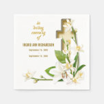 Lily Cross Funeral Memorial Napkins