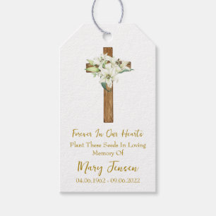 Lily Cross Memorial Funeral Seed Packet  Gift Tags
