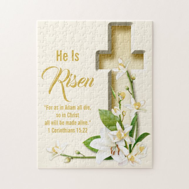 Lily Cross Personalized Scripture Verse Jigsaw Puzzle (Vertical)