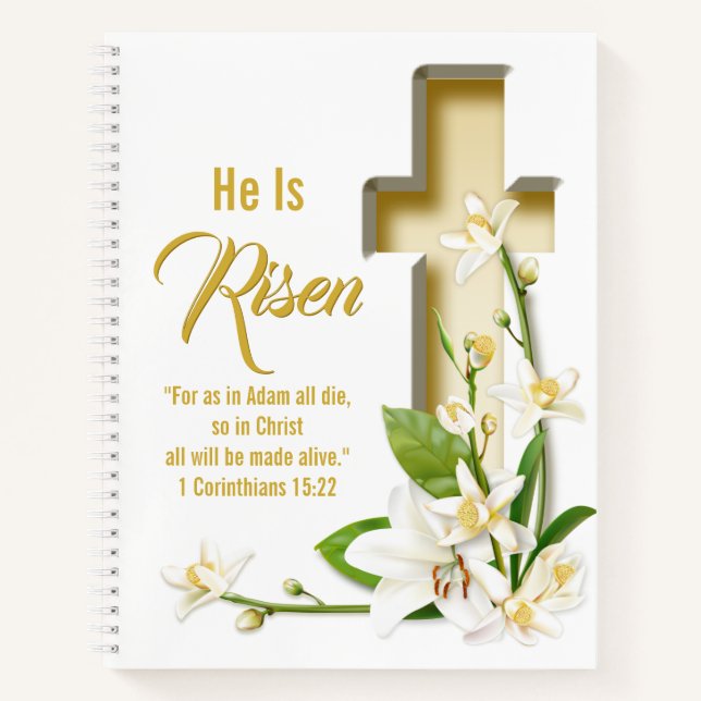 Lily Cross Personalized Scripture Verse Notebook (Front)