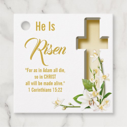 Lily Cross Scripture Favor Tags