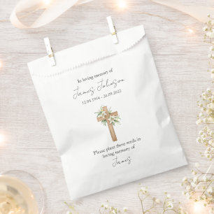 Lily & Cross Seed Memorial Funeral Favor Bag