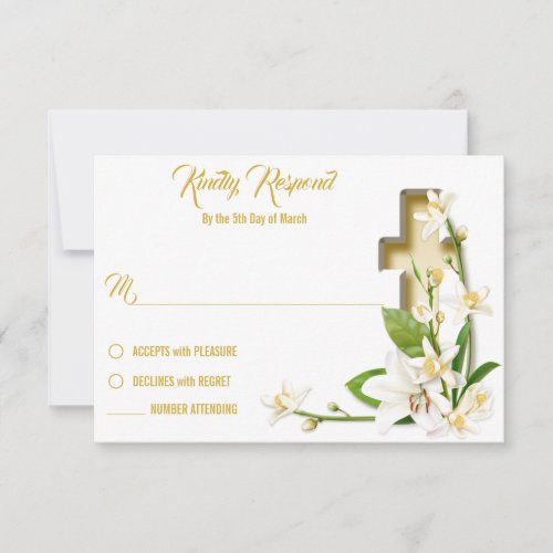 Lily Cross Spring Easter RSVP Card