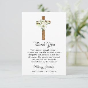 Lily Cross Sympathy Thank You Card