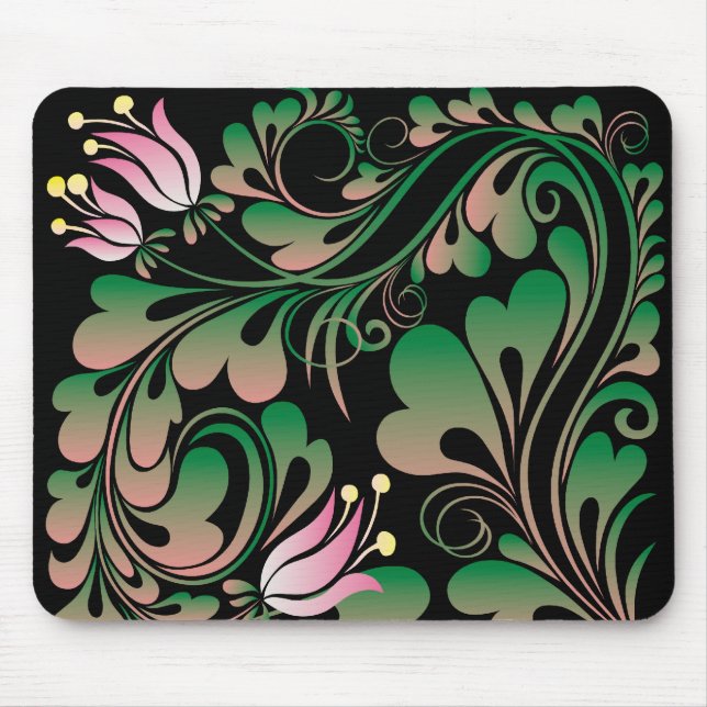 lily decorative design mouse pad (Front)