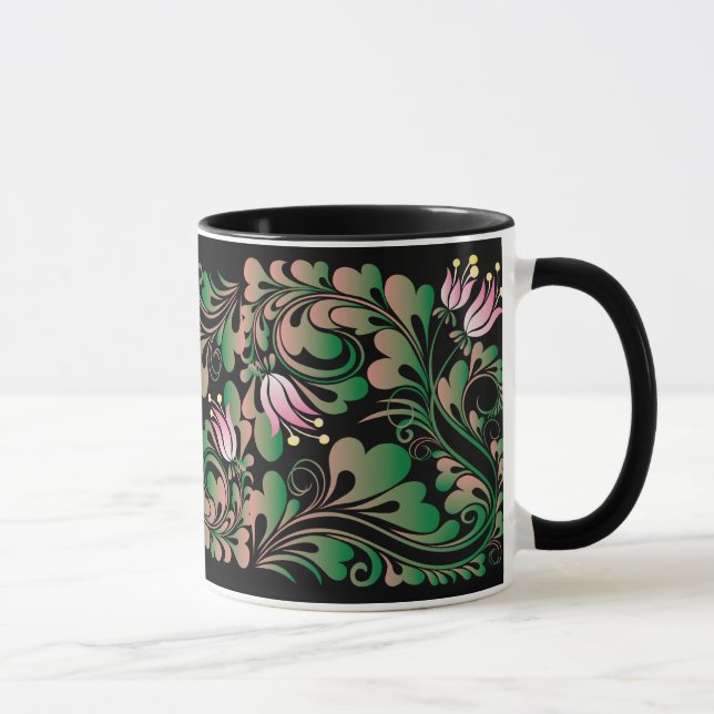 lily decorative design mug (Right)