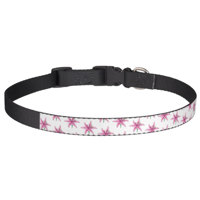 Lily Dog Pink Flower Floral Lilies Lilly Garden Pet Collar (Front)
