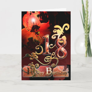 Lily Dream flower Happy 18th Birthday ornate Card