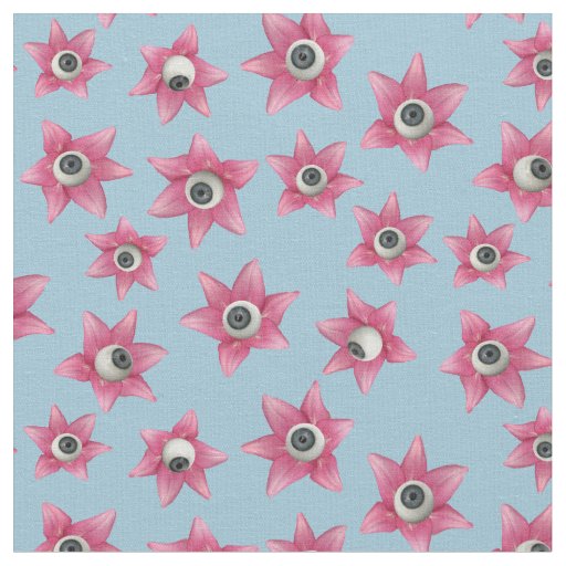 Lily Eyeball Blue Fabric