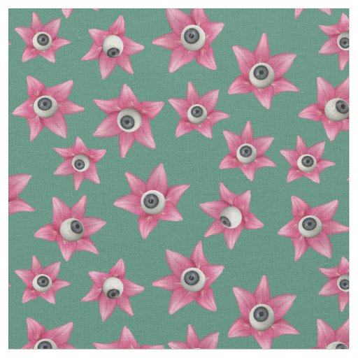 Lily Eyeball Green Fabric