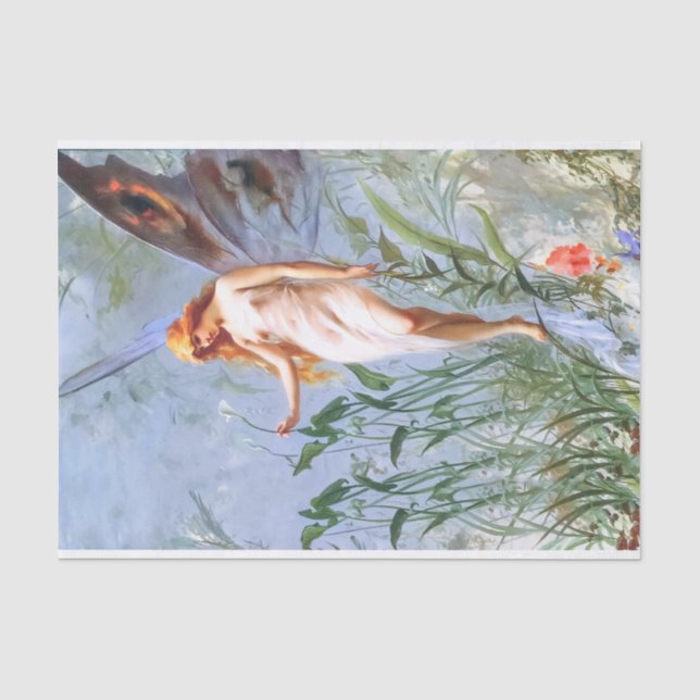  Lily Fairy (1888) by Luis Falero Famous Painting Tissue Paper (Front)