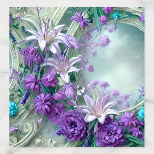 Lily Filigree Heart Decoration Lavender Teal Plann Envelope Liner