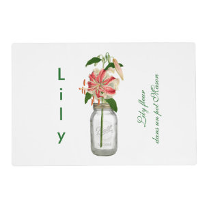 Lily fleur dans un pot Mason Placemat